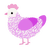 A white and orchid chicken with a double-lace pattern