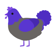 (unnamed), a grey and indigo chicken with a head pattern