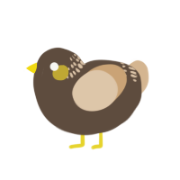 (unnamed), a bark and beige chicken with a neck-band pattern
