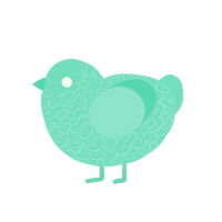 Minty, a mint chicken with a double-lace pattern