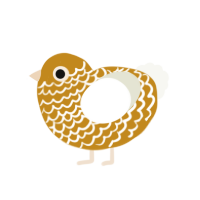 (unnamed), a ochre and white chicken with a lace pattern