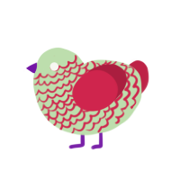 Consecotaleophobia, a gluppy and crimson chicken with a lace pattern