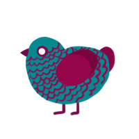 (unnamed), a teal and maroon chicken with a lace pattern
