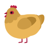 Taco, a honey and gold chicken with a head pattern