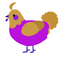 Burrito, a amethyst and gold chicken with a head pattern
