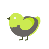 Tox1c wast3, a grey and lime chicken with a head pattern