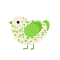 Aceh, a cream and grass chicken with a speckle pattern