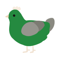 Elias, a viridian and ash chicken