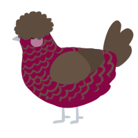(unnamed), a maroon and bark chicken with a lace pattern