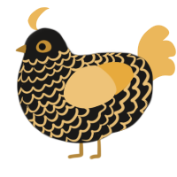 Salami, a sable and honey chicken with a lace pattern