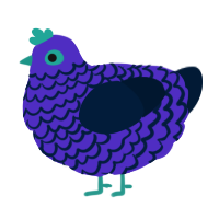 Beast Mode, a indigo and tumblr chicken with a lace pattern