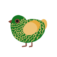 grass block, a leaf and honey chicken with a lace pattern