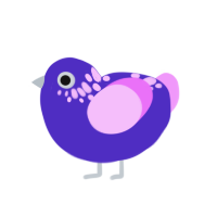 (unnamed), a indigo and lavender chicken with a neck-speckle pattern