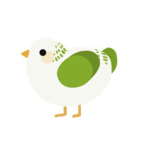 pine berry, a white and chartreuse chicken with a neck-band pattern