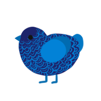 (unnamed), a navy and sapphire chicken with a double-lace pattern
