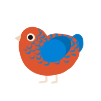 Lava, a vermilion and tumblr chicken with a half-lace pattern