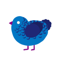 (unnamed), a sapphire and navy chicken with a half-lace pattern