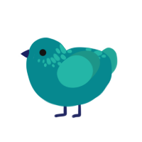 (unnamed), a teal and turquoise chicken with a neck-speckle pattern
