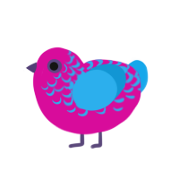 (unnamed), a fuchsia and sky chicken with a half-lace pattern