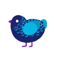 (unnamed), a navy and cerulean chicken with a half-lace pattern