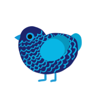 (unnamed), a navy and cerulean chicken with a lace pattern