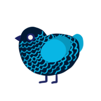 Lapis, a tumblr and cerulean chicken with a lace pattern