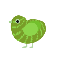 soursop, a chartreuse and grass chicken with a bar pattern