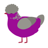 (unnamed), a plum and ash chicken with a neck-speckle pattern