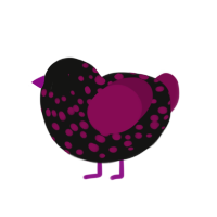 (unnamed), a black and wine chicken with a speckle pattern