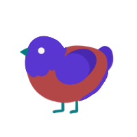 (unnamed), a red and indigo chicken with a head pattern