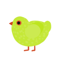 HEADSHOT, a lime chicken with a speckle pattern