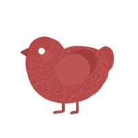 (unnamed), a red chicken with a double-lace pattern