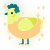 Funk, a cream and apple chicken with a head pattern