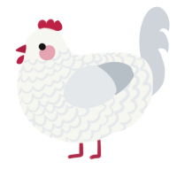 (unnamed), a white and mist chicken with a lace pattern