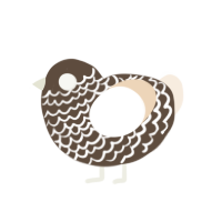 Latté, a bark and cream chicken with a lace pattern