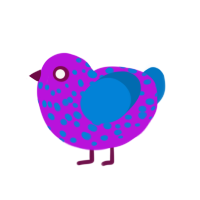 (unnamed), a amethyst and sapphire chicken with a speckle pattern