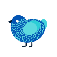 (unnamed), a ultramarine and aqua chicken with a lace pattern