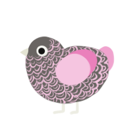 (unnamed), a grey and pink chicken with a double-lace pattern