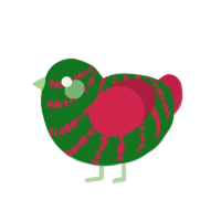 Zambelle Bloodlust, a leaf and crimson chicken with a bar pattern