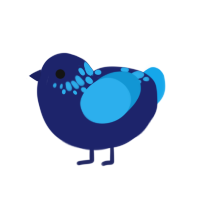 (unnamed), a navy and sky chicken with a neck-speckle pattern