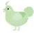 A gluppy chicken with a lace pattern
