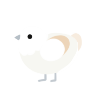 Messiah, a white and cream chicken with a head pattern