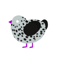 (unnamed), a silver and black chicken with a speckle pattern