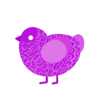 (unnamed), a amethyst and orchid chicken with a double-lace pattern