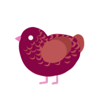 Cranberry, a maroon and red chicken with a half-lace pattern