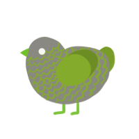 Mosswall, a ash and chartreuse chicken with a lace pattern