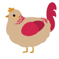(unnamed), a beige and crimson chicken with a neck-band pattern