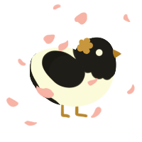 calla lily, a white and sable chicken with a head pattern