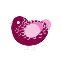 (unnamed), a maroon and pink chicken with a half-lace pattern