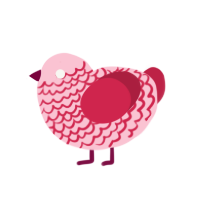 the pinking, a rose and crimson chicken with a lace pattern